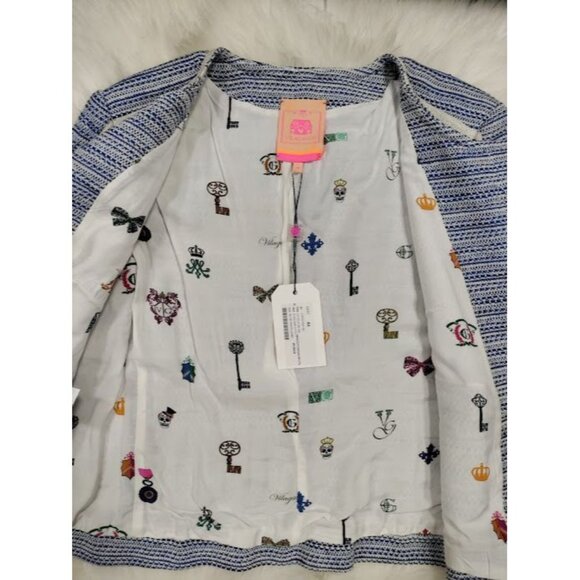 Vilagallo Tweed NWT Crop Embelished Luxury Artsey Preppy Twee Jacket 44/10 - Picture 4 of 16